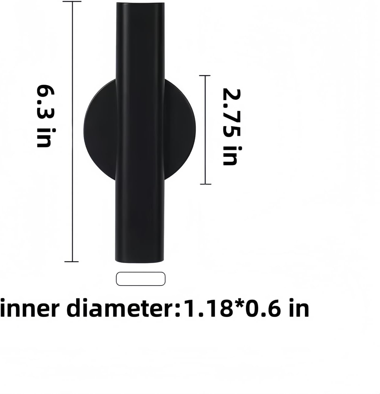 Wall Vase Metal Tube Holder for Dried Flowers 2 Pcs Black