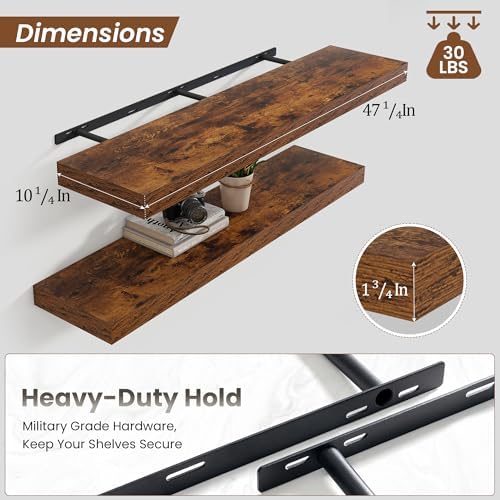 48 Inch Floating Shelves for Wall Storage and Display
