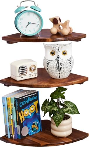 Conamily Corner Shelves Set of 3 Floating Wall Shelves