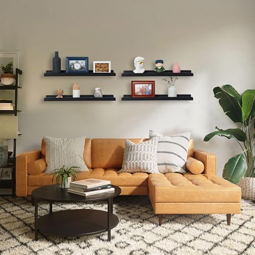 MITREL Picture Shelf with Ledge Set of 4 24 Floating Shelves for Wall Display