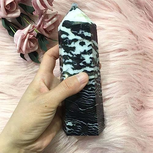KatLin Black Zebra Stone Crystal Quartz Decor Tower Scepter