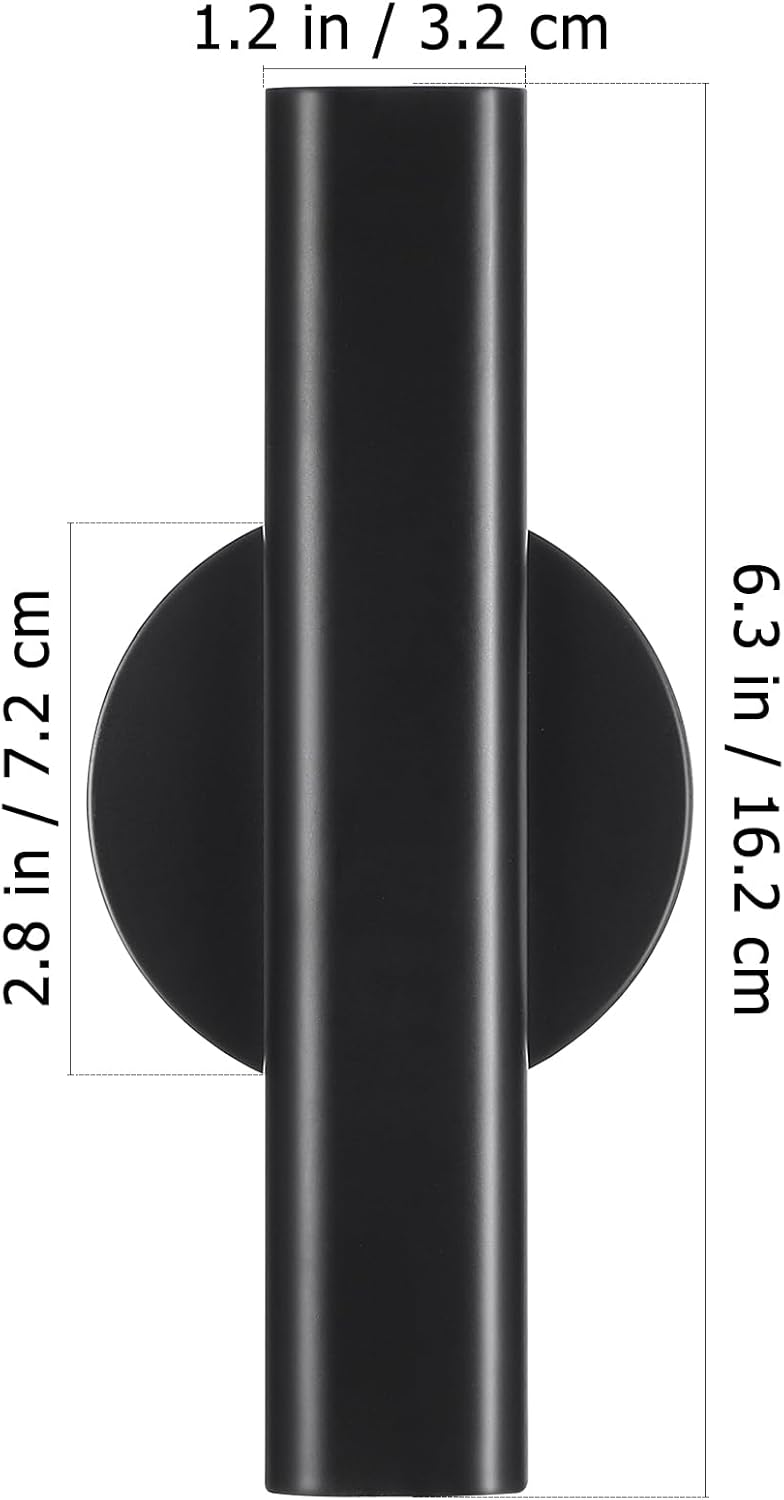 Toddmomy Wall Mounted Flower Tube Black Metal Vase
