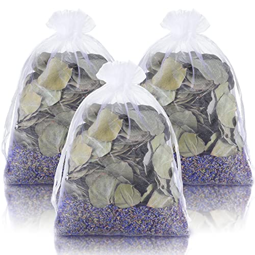 3 Set Dried Eucalyptus Lavender Shower Pouches