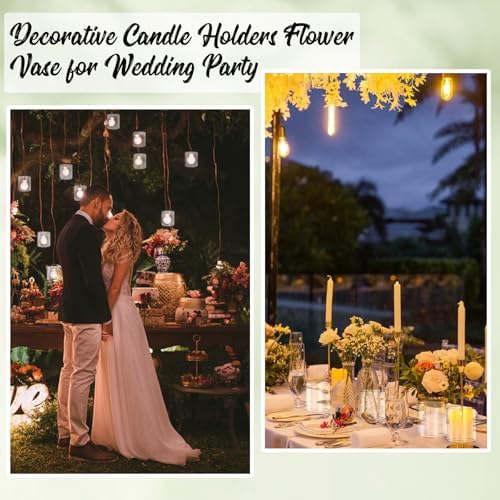 6pcs Clear Glass Cylinder Vases for Centerpieces