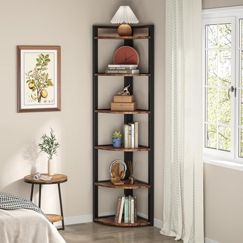 Tribesigns Corner Shelf 6 Tier Modern Bookcase