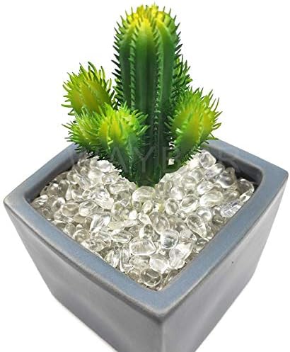 WAYBER Glass Stones 1Lb Clear Decorative Decorations