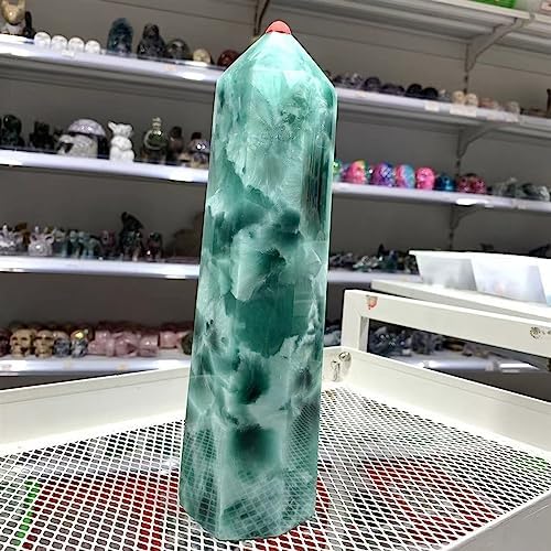 KatLin Natural Ocean Stone Crystal Six-Sided Obelisk Office Decoration