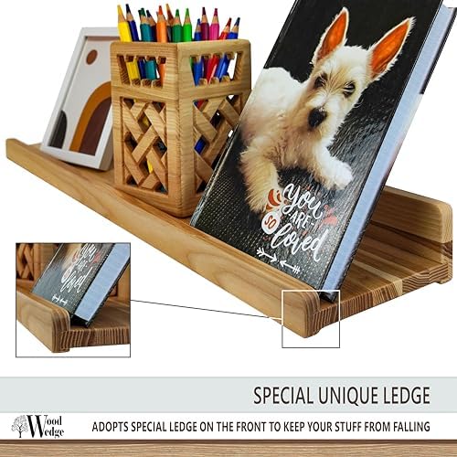 Wood Wedge Floating Shelves Set 2 16 Inch Waterproof