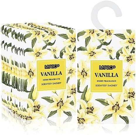 MYARO Vanilla Scented Sachets 12 Pack Closet Drawer