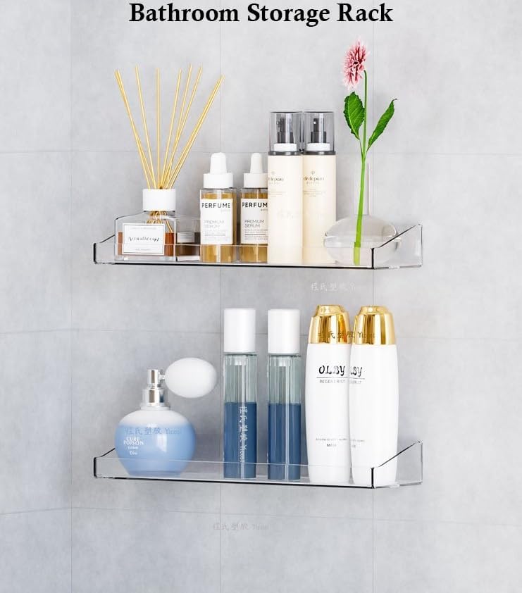 4 Pcs Acrylic Floating Shelves for Display and Storage