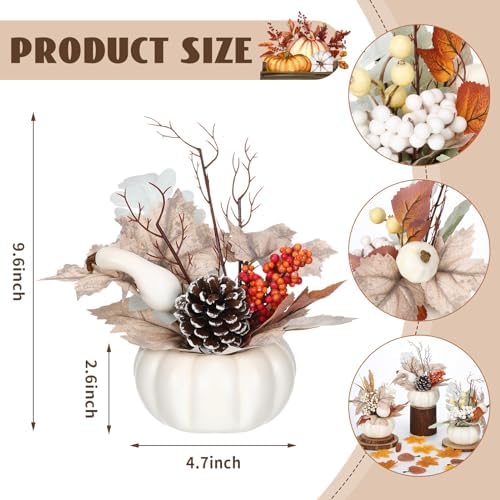 3 Pcs 9 Inch Artificial Pumpkins Fall Decor Centerpieces