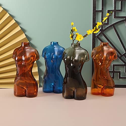 Kelendle Female Form Body Vase Glass Decor Gray