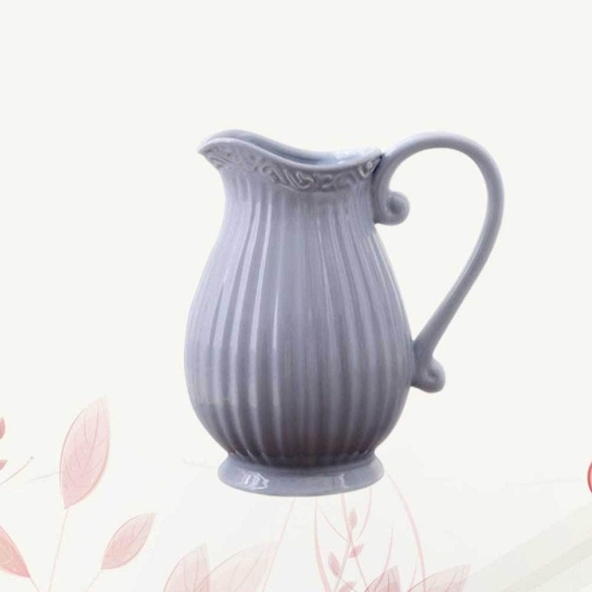 Mobestech Grey Ceramic Dried Flower Vase for Elegant Table Display