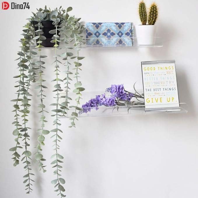 Dino74 Clear Acrylic Shelf Set of 4 Floating Wall Shelves