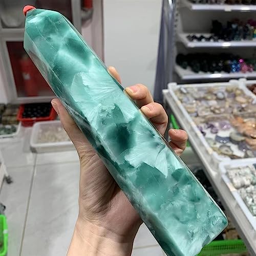 KatLin Natural Ocean Stone Crystal Six-Sided Obelisk Office Decoration
