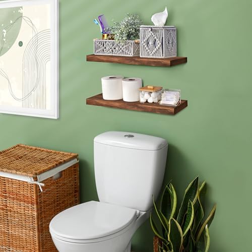 Sorbus Solid Wood Floating Shelves Set of 2