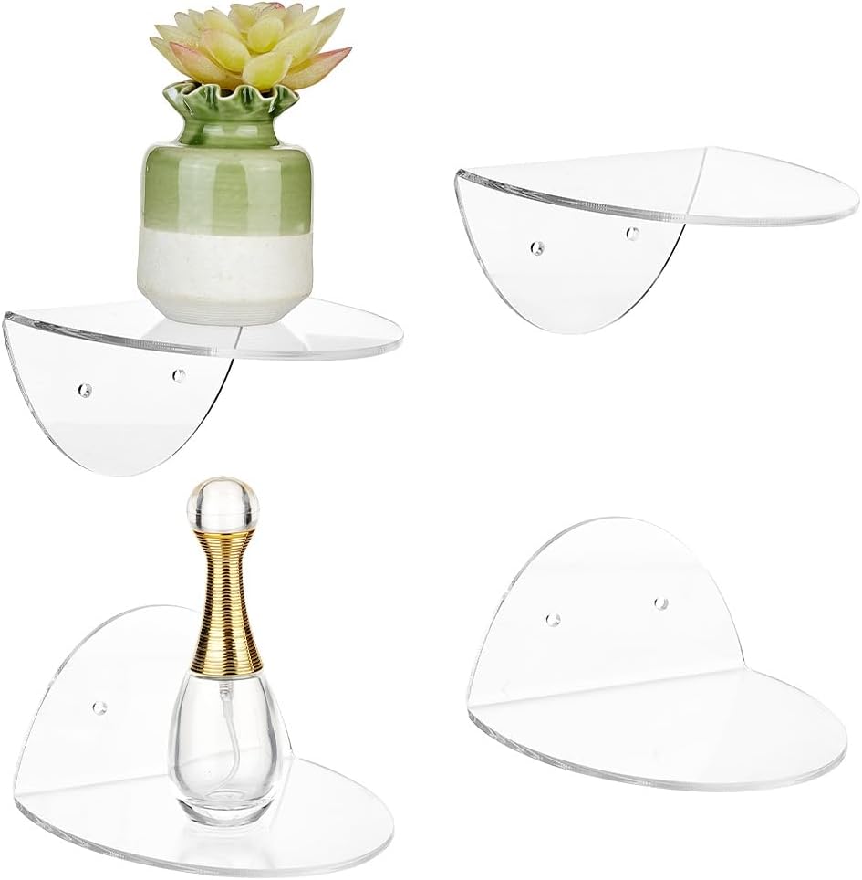 AHANDMAKER 4 Sets Acrylic Floating Shelves