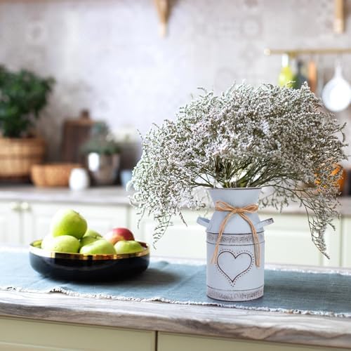 Dicunoy 2 PCS Metal Milk Can Vase 75 Rustic Flowers Decor for Home and Table Centerpieces