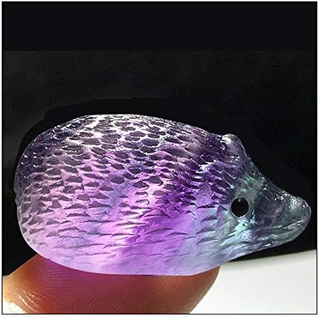 Wixine Natural Quartz Crystal Skull with Rainbow Fluorite Hedgehog