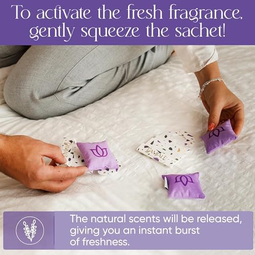 Lamiale Croatian Lavender Scented Sachets - 12 Handmade Natural Air Freshener Moth Repellent