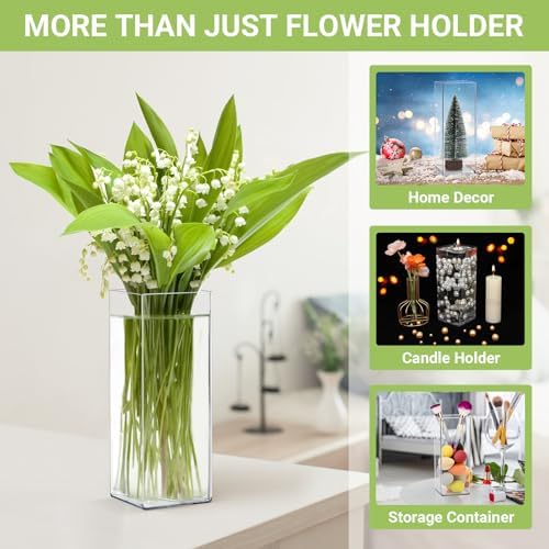 Suream Acrylic Vases for Centerpieces 4 W x 10 H