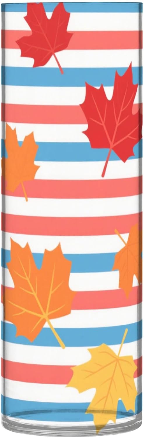 Autumn Maple Leaves Plastic Flower Vase for Home Decor 118 x 39 Inch