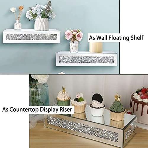 JUXYES Sparkle Diamond Wall Floating Shelf Decor