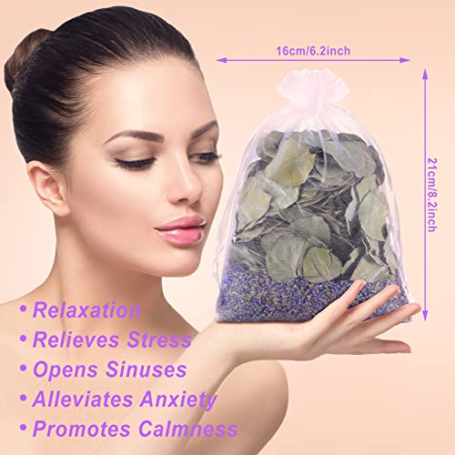 3 Set Dried Eucalyptus Lavender Shower Pouches