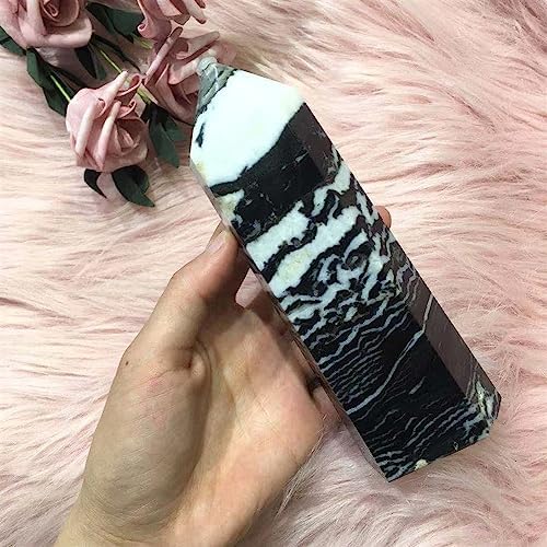 KatLin Black Zebra Stone Crystal Quartz Decor Tower Scepter