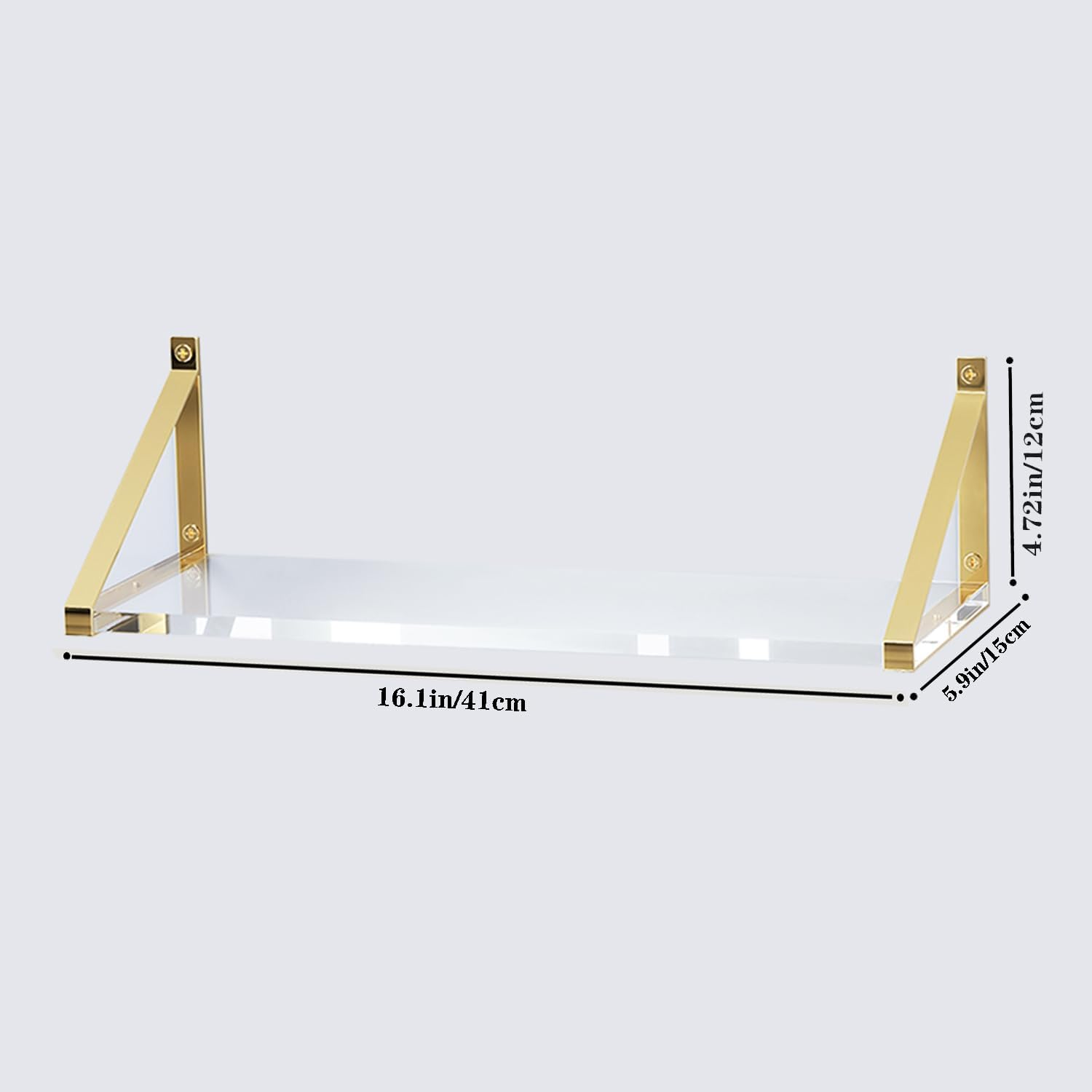 Clear Shelves for Wall Gold Floating Shelves Set of 2