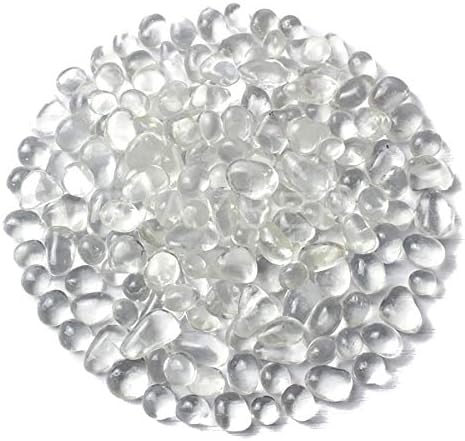 WAYBER Glass Stones 1Lb Clear Decorative Decorations