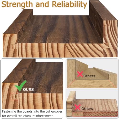 DECKALY Floating Shelves 16 Inch 4 Pack for Home Decor