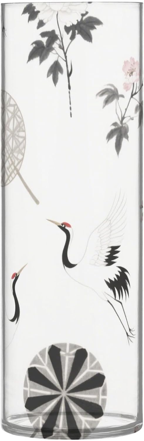 Grey Crane Flower Fan Vase 118 x 39 Inch Decorative