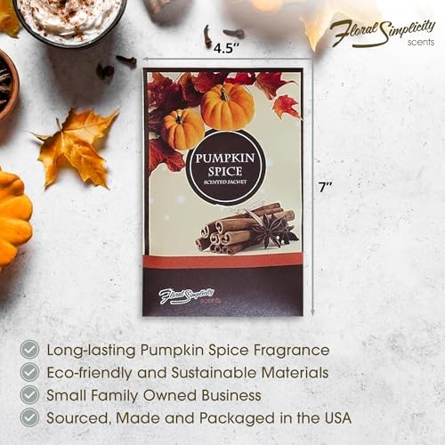 Simplicity Scents Pumpkin Spice Scented Sachets Pack of 3
