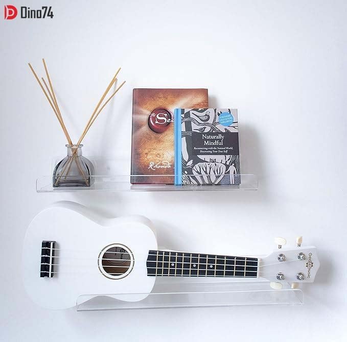 Dino74 Clear Acrylic Shelf Set of 4 Floating Wall Shelves