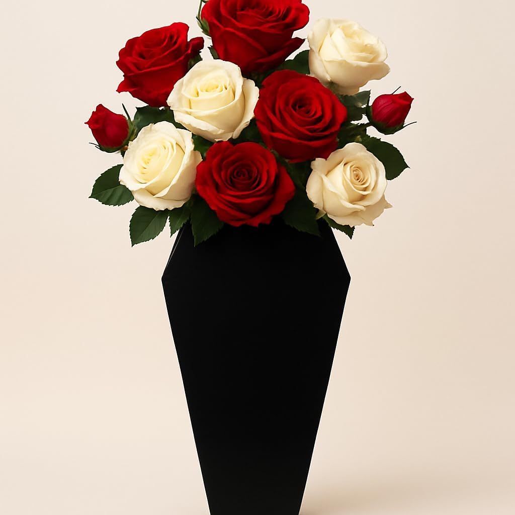 Black Coffin-Shaped Flower Vase Modern Gothic Decor