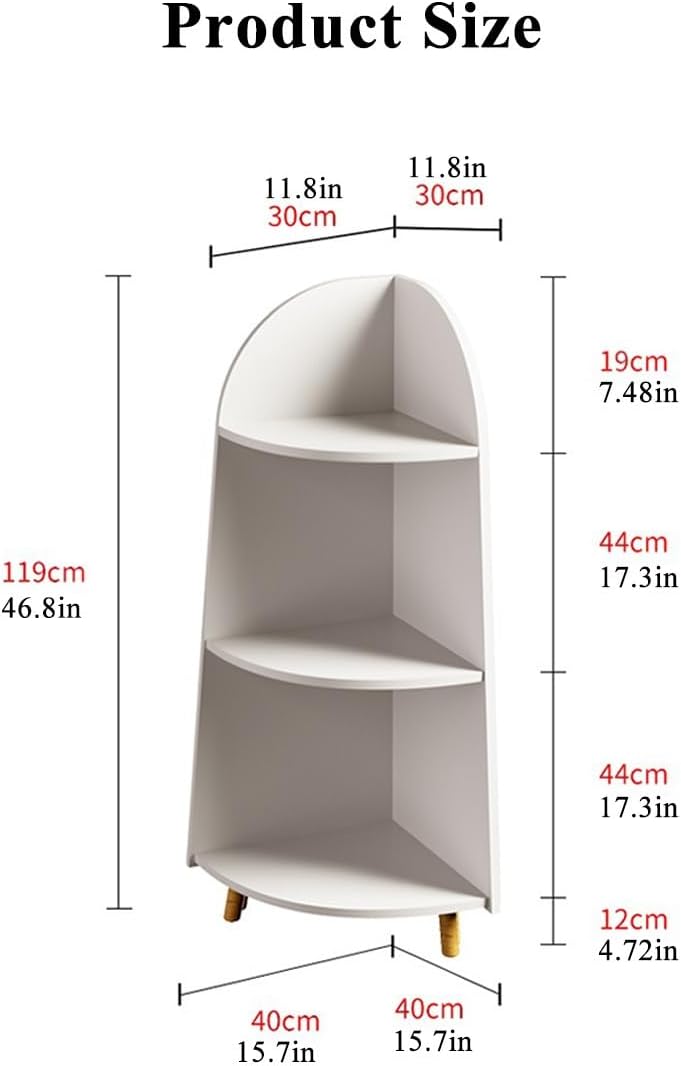 YCKEGEW Corner Display Shelf 3 Tier Ladder Shelf for Kids Bedroom Storage Shelves for Books and Dolls Furniture Decor