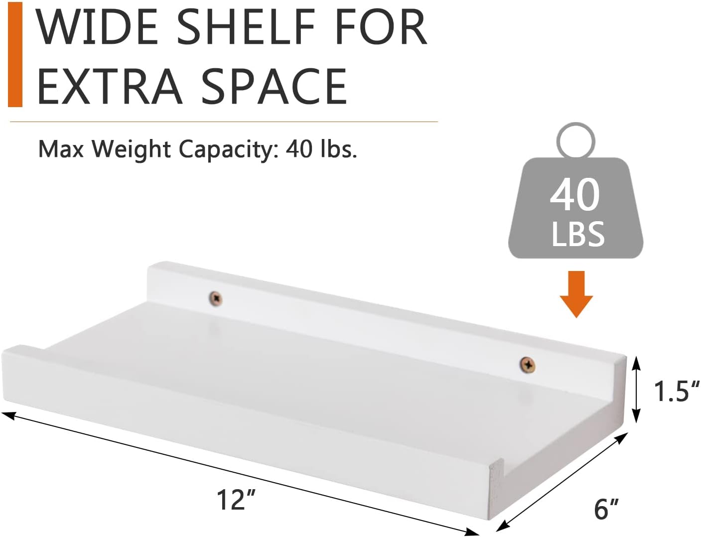 Floating Shelf Wall Storage Shelves 12 Inch White Oak Wood