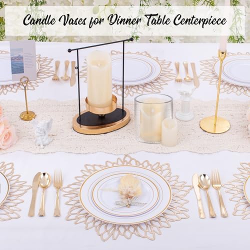6pcs Clear Glass Cylinder Vases for Centerpieces