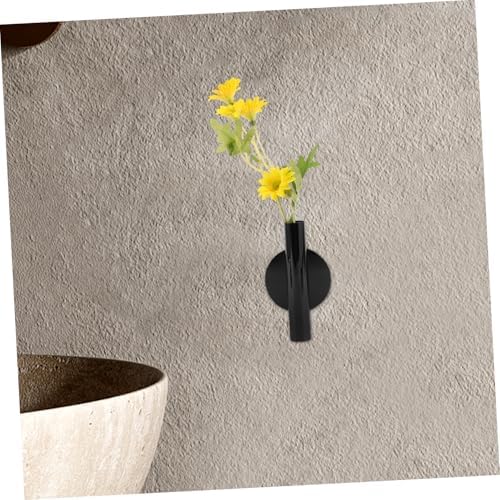 2pcs Modern Wall-Mounted Metal Flower Vases with Tube Design for Home Decor