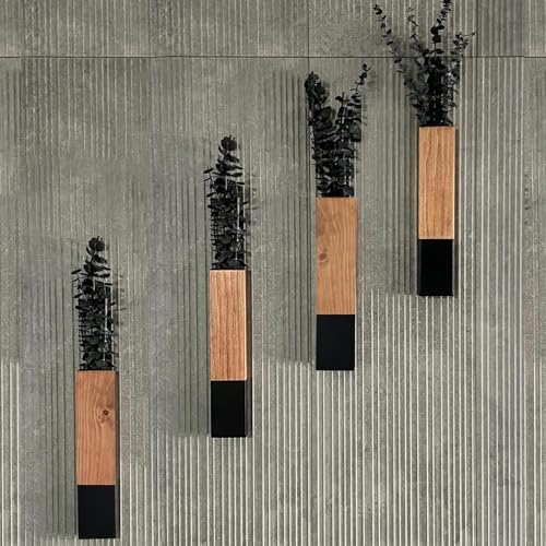 4Pack Wood Wall Planters for Dried Flowers and Greenery