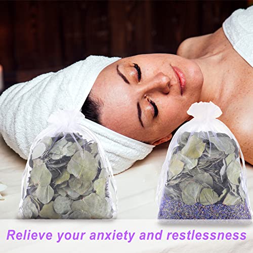 3 Set Dried Eucalyptus Lavender Shower Pouches