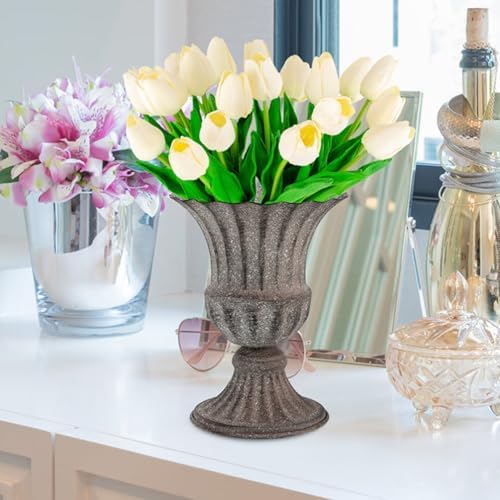 Luxshiny Cemetery Vase Iron Flower Holder for Graves