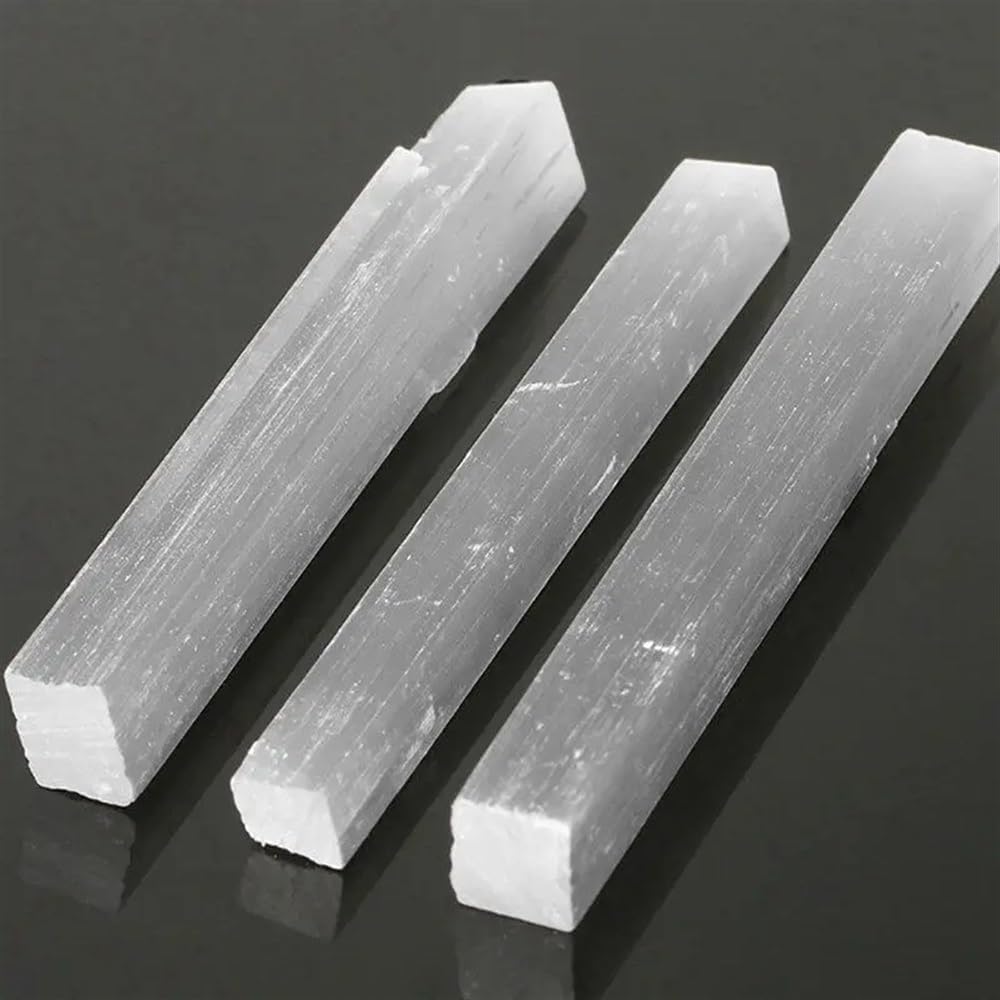 AtkitS Natural Quartz Crystal Selenite Stick Wand