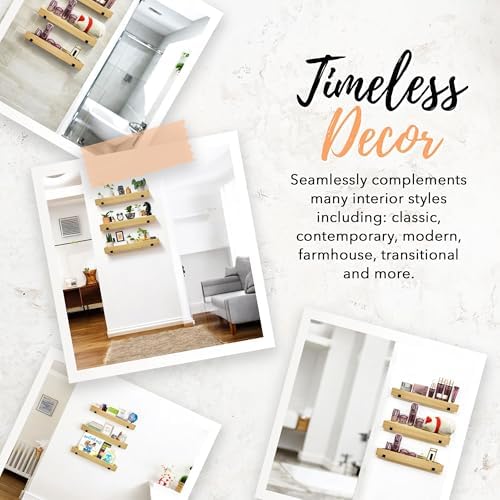 Autumn Alley 3-Tier Floating Wood Shelves Set