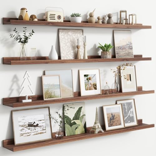 FLYJOE Floating Wall Shelves Set of 4 48 Inch Bookshelf Storage Ledge Decor Frames