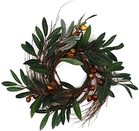 Rustic Country Artificial Olive Wreath 12 Inch