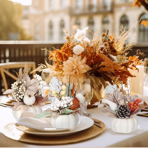 3 Pcs 9 Inch Artificial Pumpkins Fall Decor Centerpieces