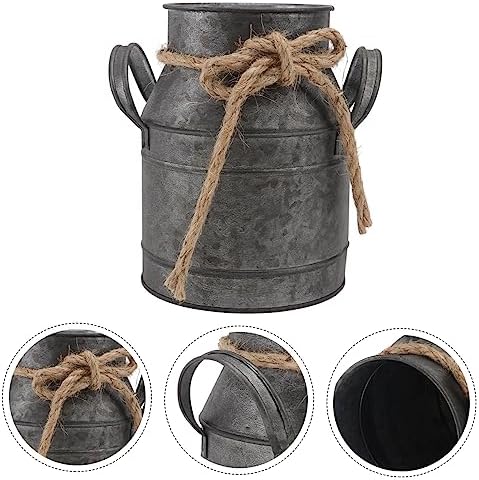 Vaguelly Vintage Iron Flower Bucket Rustic Decorative Vase