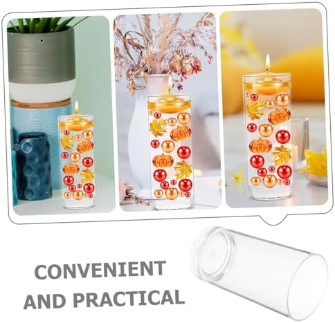 Floral Holder Vase Acrylic Floating Candle Decor Centerpiece for Home Wedding